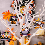 2907BA H3 New Halloween Decorations Pumpkin Dwarf Car Wooden Pendant Ghost Festival Ghost Boo Ornaments