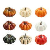 2808BA Mini Artificial Halloween Pumpkin Decor Simulation Vegetable DIY Craft Home Halloween Party Decoration Prop Farmhouse Harvest