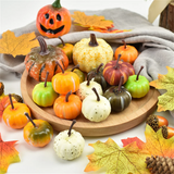 1707BA 10pc Simulation Pumpkin Golden Autumn Mini Pumpkin Set Halloween Pumpkin Thanksgiving Decoration Pumpkin Decorations