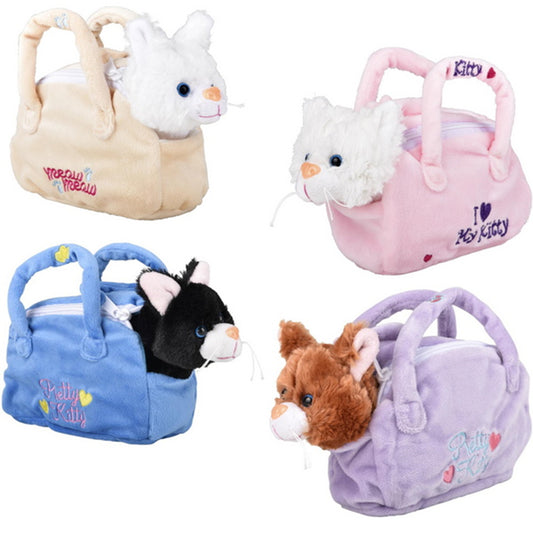 Wholesale 9" Cuddly Kitties in Purse Plush Soft Toys (Sold by DZ)