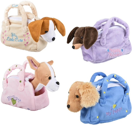 Wholesale 9" Cute Puppy in Purse Plush Soft Toys (Sold by DZ)