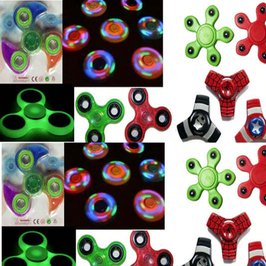 Assorted Mix of All Fidget Spinners Stress Reliever Toy - Ultimate Variety Pack (Sold By The Dozen)