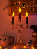 0709BA Halloween Decorations Kindergarten Scene Layout Atmosphere Dress up Props Luminous Skull Candle Lighting Small Ornaments