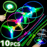 2407TA LED Luminous Bamboo Dragonfly Flying Saucers with Light Outdoor Night Shooting Helicopters Flying Toys Kids Birthday Party Props