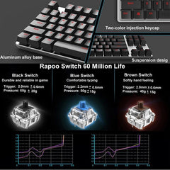 Rapoo V500 Alloy Version Mechanical Gaming Keyboard