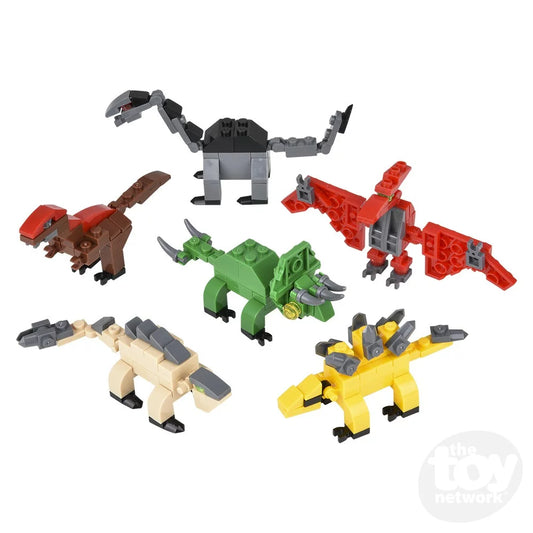 Building Block Dinosaur (3 Inches) Plastic - Interactive Construction Toy