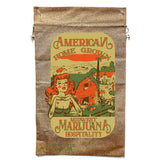 American Homegrown Marijuana Burlap Bag - Patriotic Cannabis Storage (Sold By Piece)