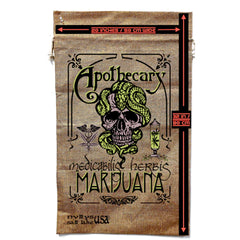 New Apothecary Medical Marijuana Burlap Bag - Vintage Cannabis Storage (Sold By Piece)