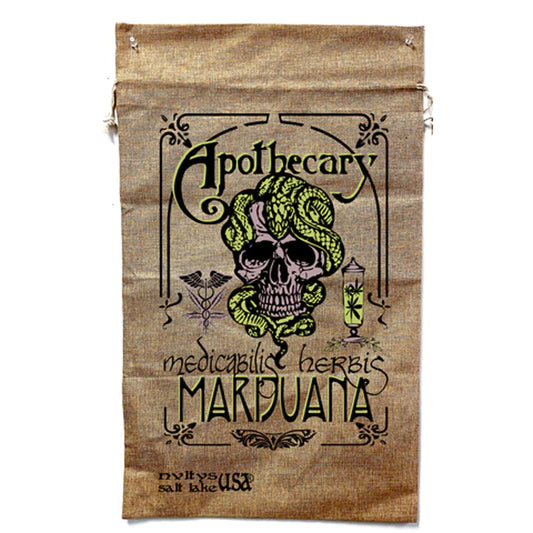 New Apothecary Medical Marijuana Burlap Bag - Vintage Cannabis Storage (Sold By Piece)