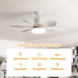 20.5-inch LED 40W ceiling fan light E27 with remote dimming function, suitable for living room, study, and home use, 85-265V