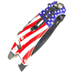 Wholesale American Flag Stainless Folding Pocket Knife - Patriotic EDC Tool (Sold By Piece)