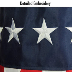 American US Flag Windsock 5-Foot - Embroidered Stars and Fade-Resistant