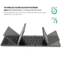 Multi-Device Foldable Bluetooth Keyboard with Touchpad