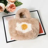 Flower Pointed Faux Fur Mini Tote Bag For Women (pack of 6=$72.00)