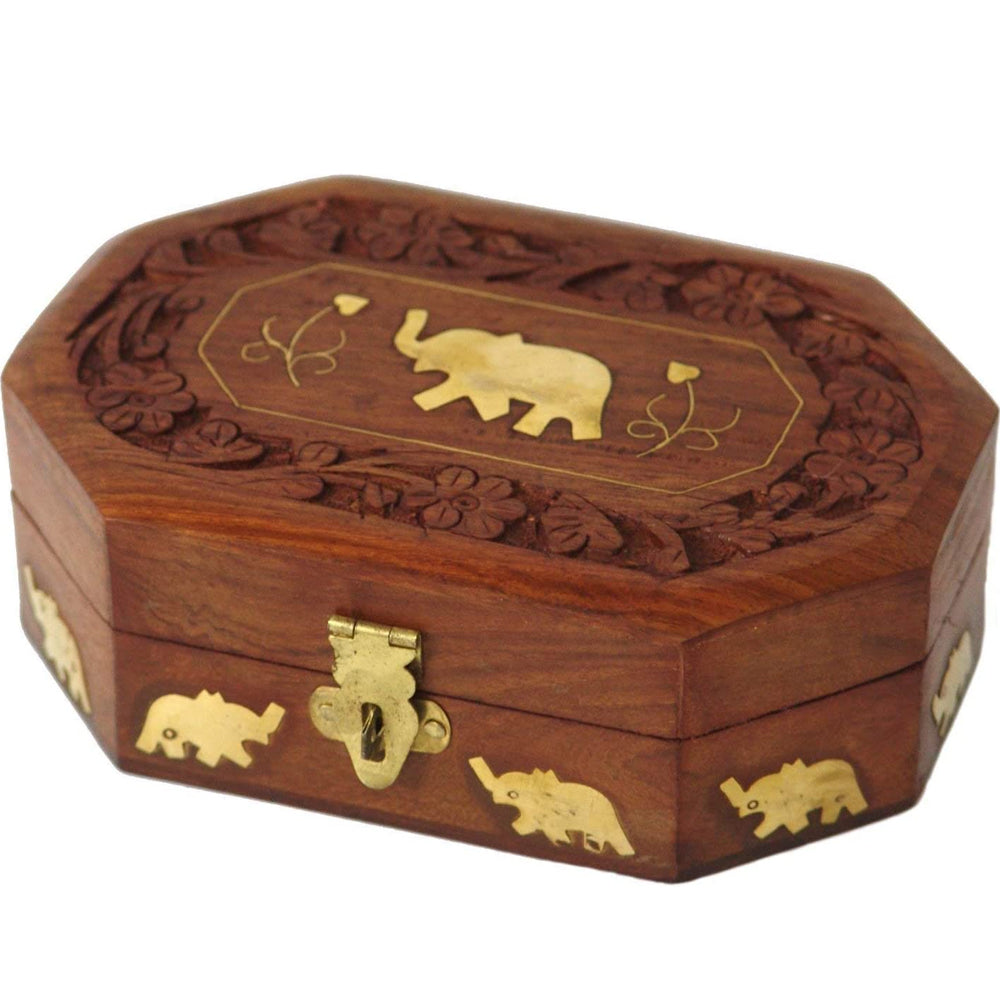 Wooden Hexagonal Jewellery Box