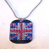 Wholesale British Dog Tag Crystal Necklace with Jewels Stylish and Trendy (Sold by the PIECE OR dozen)