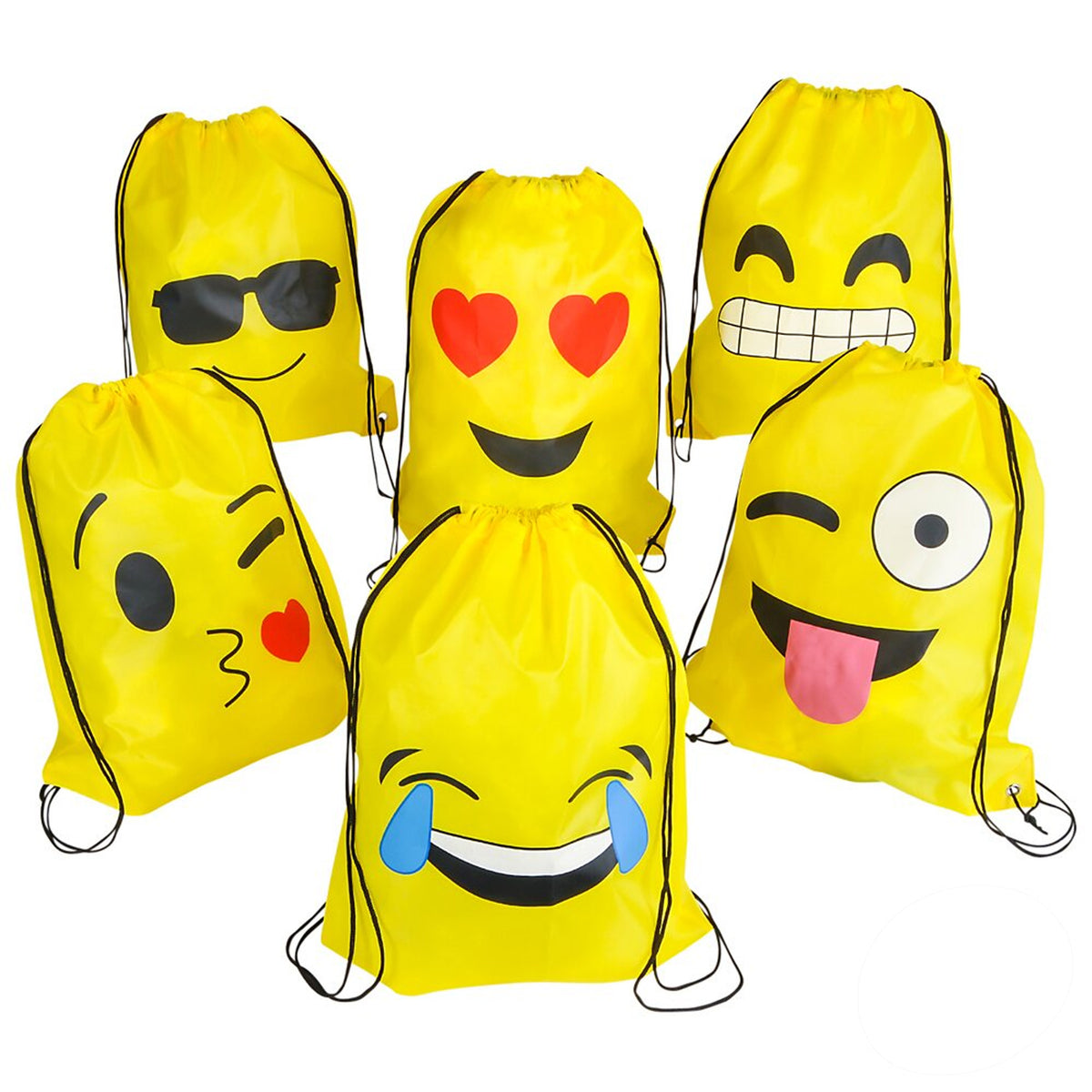 Fun Emoji Drawstring Backpack for Kids in Bulk