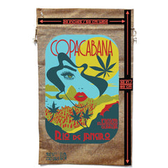 Copacabana Marijuana Burlap Bag - Stylish Tote with a Cannabis Twist (Sold By Piece)