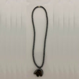 Wholesale Bear Shape Carved Pendant Black Hematite Stone Necklace (Sold By Piece)
