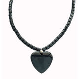 Wholesale Heart Shape Carved Pendant  Black Hematite Stone Necklace