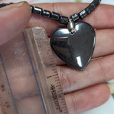 Wholesale Heart Shape Carved Pendant  Black Hematite Stone Necklace