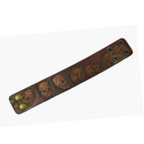 Wholesale Thick Engraved Skull Brown Leather Cuff Bracelet - Rustic & Edgy Style