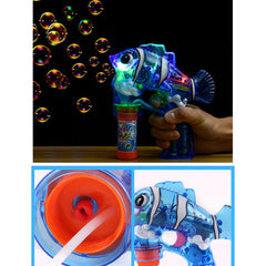 Transparent Flash LED Shooters Bubble Gun with Music Toy for Kids (Sold By Piece)