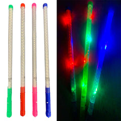 18" Checkered White Stick with Rainbow Flashing Lights 1 Piece Or Set of 12