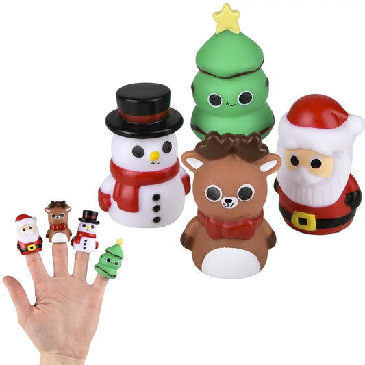 Wholesale 2" Christmas Spirit Finger Puppet Kids Toys - Assorted Sold By Dozen