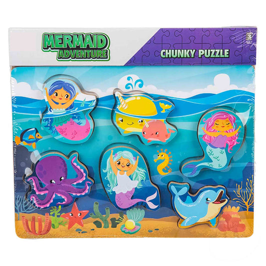 Chunky Mermaid Puzzle For Kids- Assorted