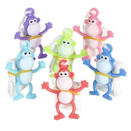 Monkey Shaped Paratroopers with Parachutes Kids Toys In Bulk- Assorted