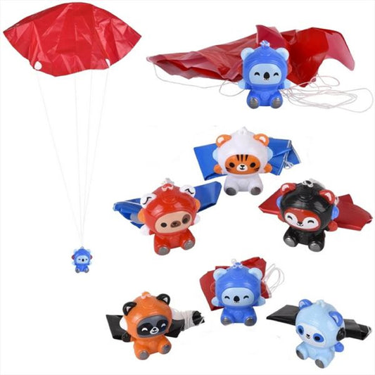 Wholesale Animal Shaped Colorful Assorted Paratroopers with Parachutes (Sold  by DZ)