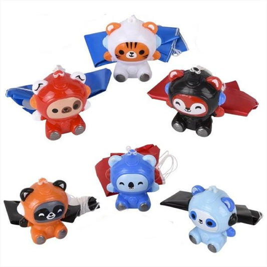 Wholesale Animal Shaped Colorful Assorted Paratroopers with Parachutes (Sold  by DZ)