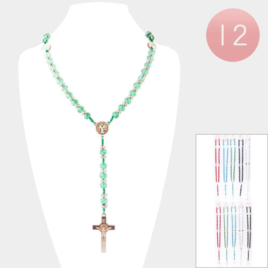 Pendant Beaded Rosary Necklaces ( 1 Dozen=$50.99)