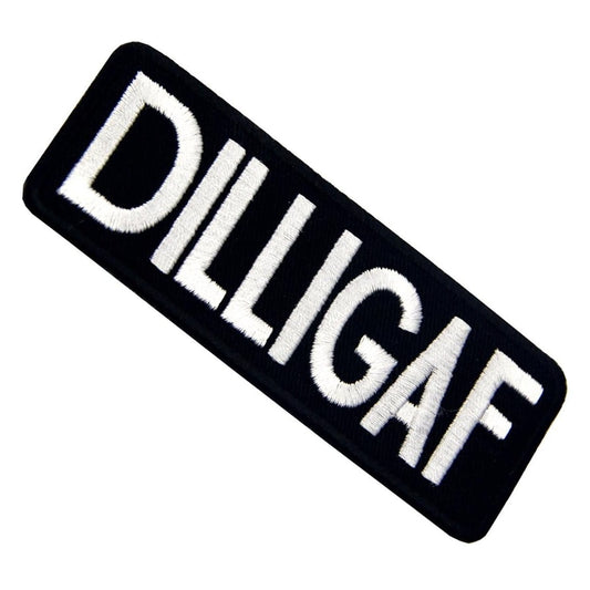 Wholesale DILLIGAF Jumbo Patch - Bold Embroidered Biker Patch (Sold By Piece)