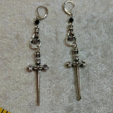 Wholesale  New Design Gothic Dagger Earrings, Metal Hand Dangle Jewelry