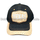 Snake Skin Casual Denim Baseball Caps For Men's Bulk - Assorted