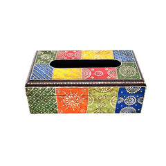 Wholesale Multicolor Designer Wooden Crafted Tissue Box (MOQ-10)