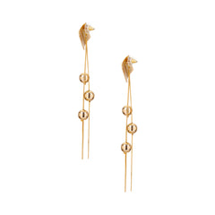 New Gold Plated Brass Drop Earrings For Women's Party & Festival Use Accessories