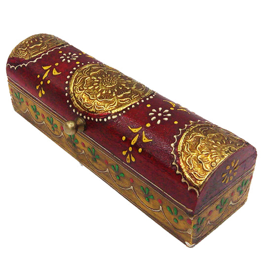 Wholesale Ladies Embossed Design Wood & Brass Box (MOQ-10)