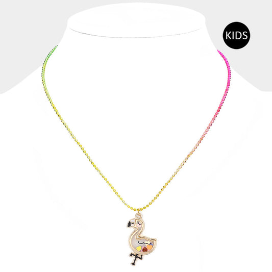 Lucite Flamingo Pendant Kids Necklace (pack of 6=$59.94)