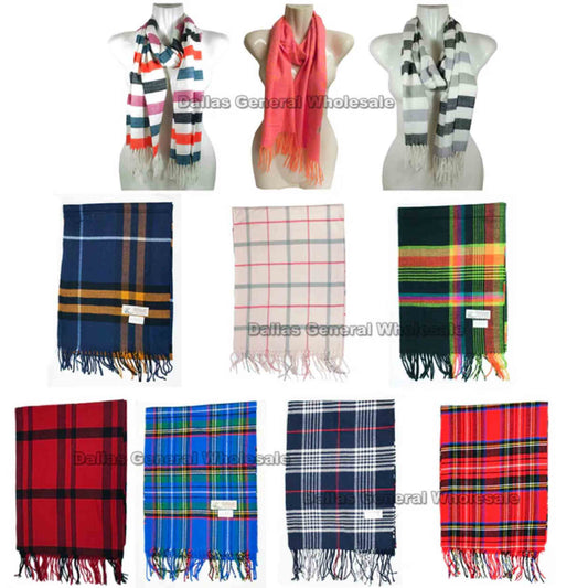 Bulk Fashion Cashmere Feel Scarves - Assorted