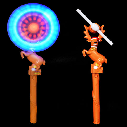 Wholesale  Light Up Spinning Magic Wand With Flashing Windmill Glow Stick  For Kids (Sold By Dozen)