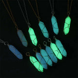 18" Chain Necklace With Glowing Bullet Shape Wire Wrapped Pendant