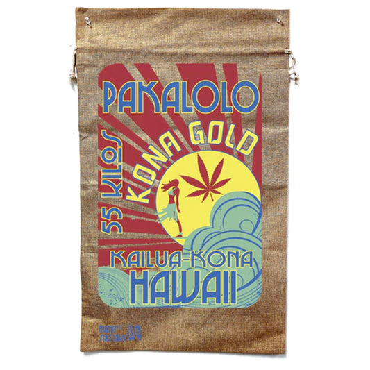 Hawaiian Kona Gold Marijuana Burlap Bag - Tropical Cannabis Storage (Sold By Piece)