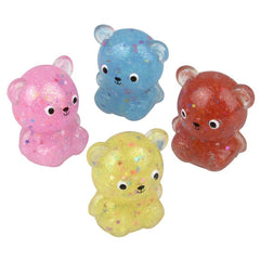 Squish Sticky Glitter Bear Kids Toys In Bulk - Assorted