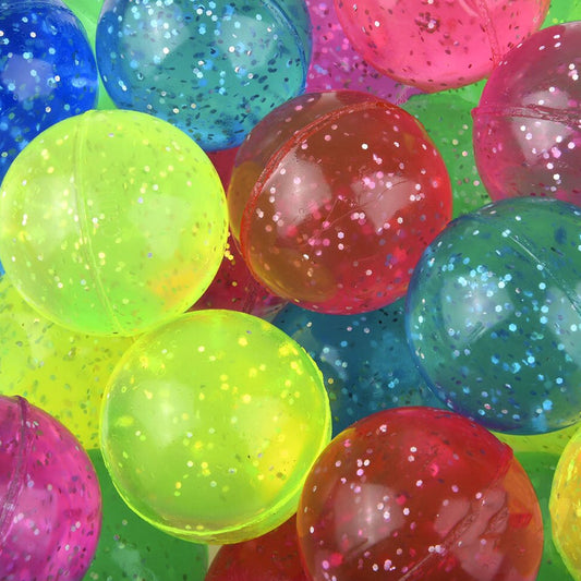 Glitter Hi-Bounce Ball For Kids In Bulk - Assorted