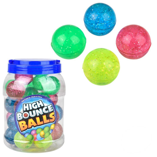 Glitter Hi-Bounce Ball For Kids In Bulk - Assorted