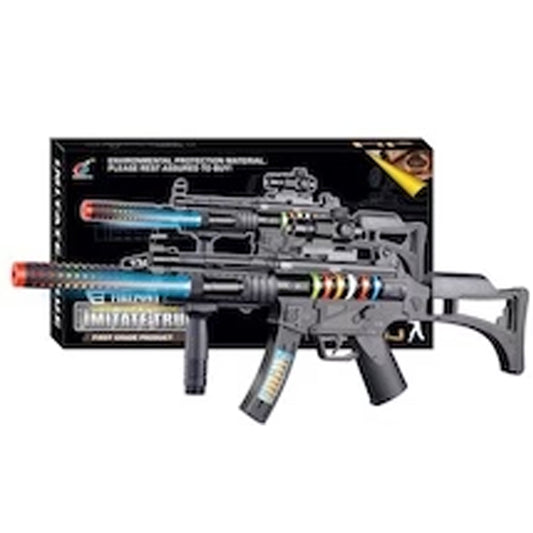 Light Up Flashing MP5 with Sound & Vibrating Action Toy Gun (Sold By Piece)