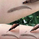 4D Microblading Eyebrow Pen 4 Forks Tip Eyebrow Tattoo Pencil Long Lasting Fine Sketch Liquid Eye Brow Make Up